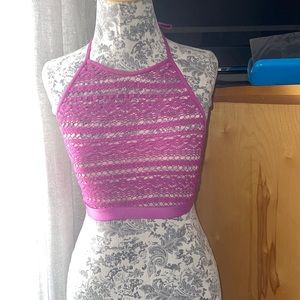 Victorias Secret Lace Mesh Halter Bralette crop top